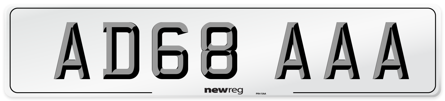 AD68 AAA Number Plate from New Reg